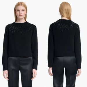 Altuzarra Harold Virgin Wool Crystal Embellished Sweater Black